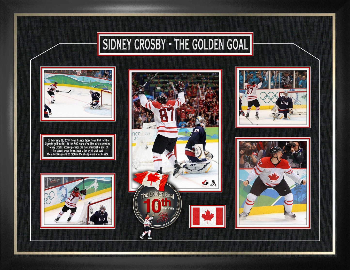 Sidney Crosby Framed Collage Team Canada Golden Goal Frameworth Sports Marketing