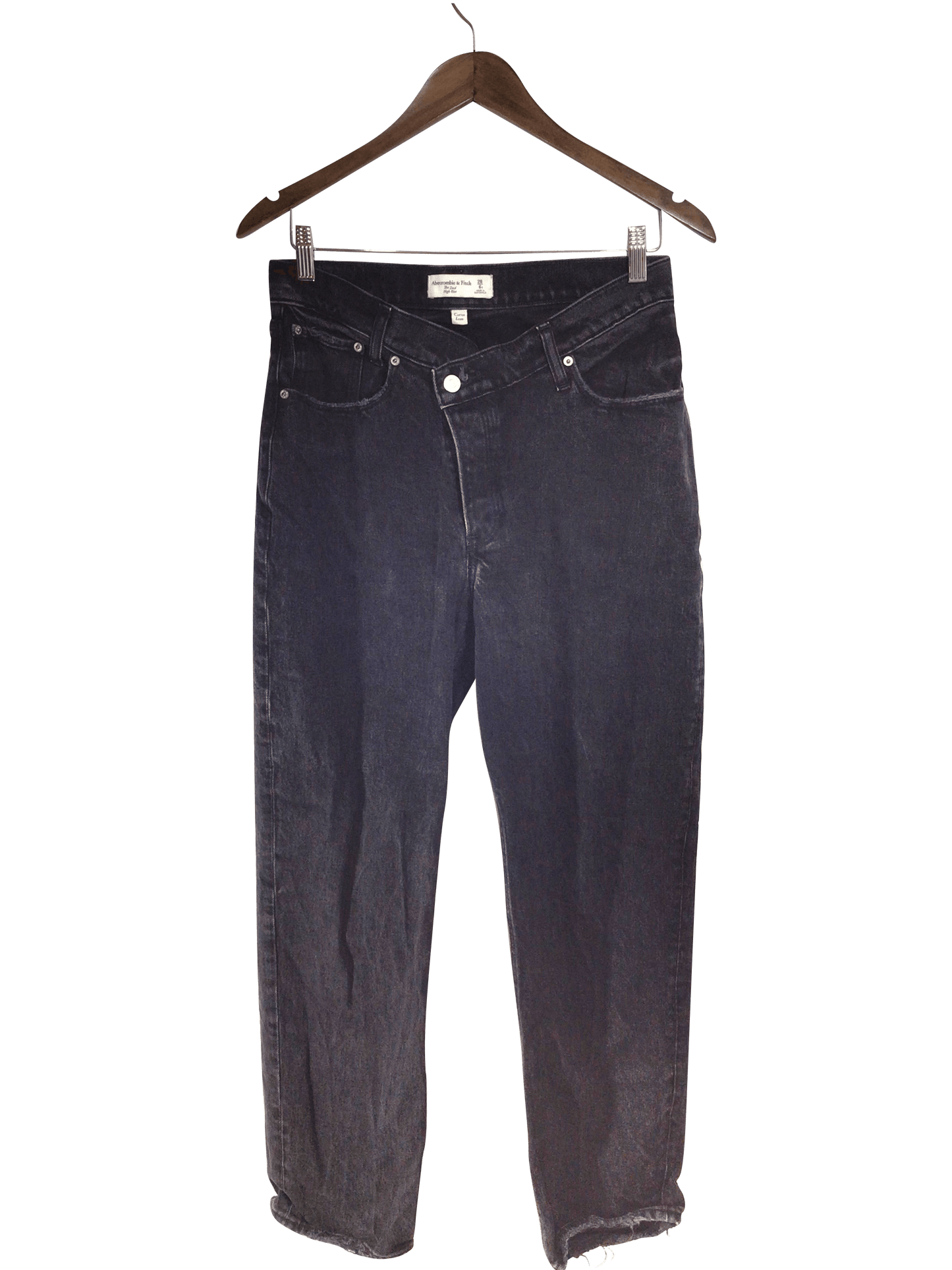 ABERCROMBIE & FITCH Women Straight-Legged Jeans Regular fit in Black - 28 - Velora