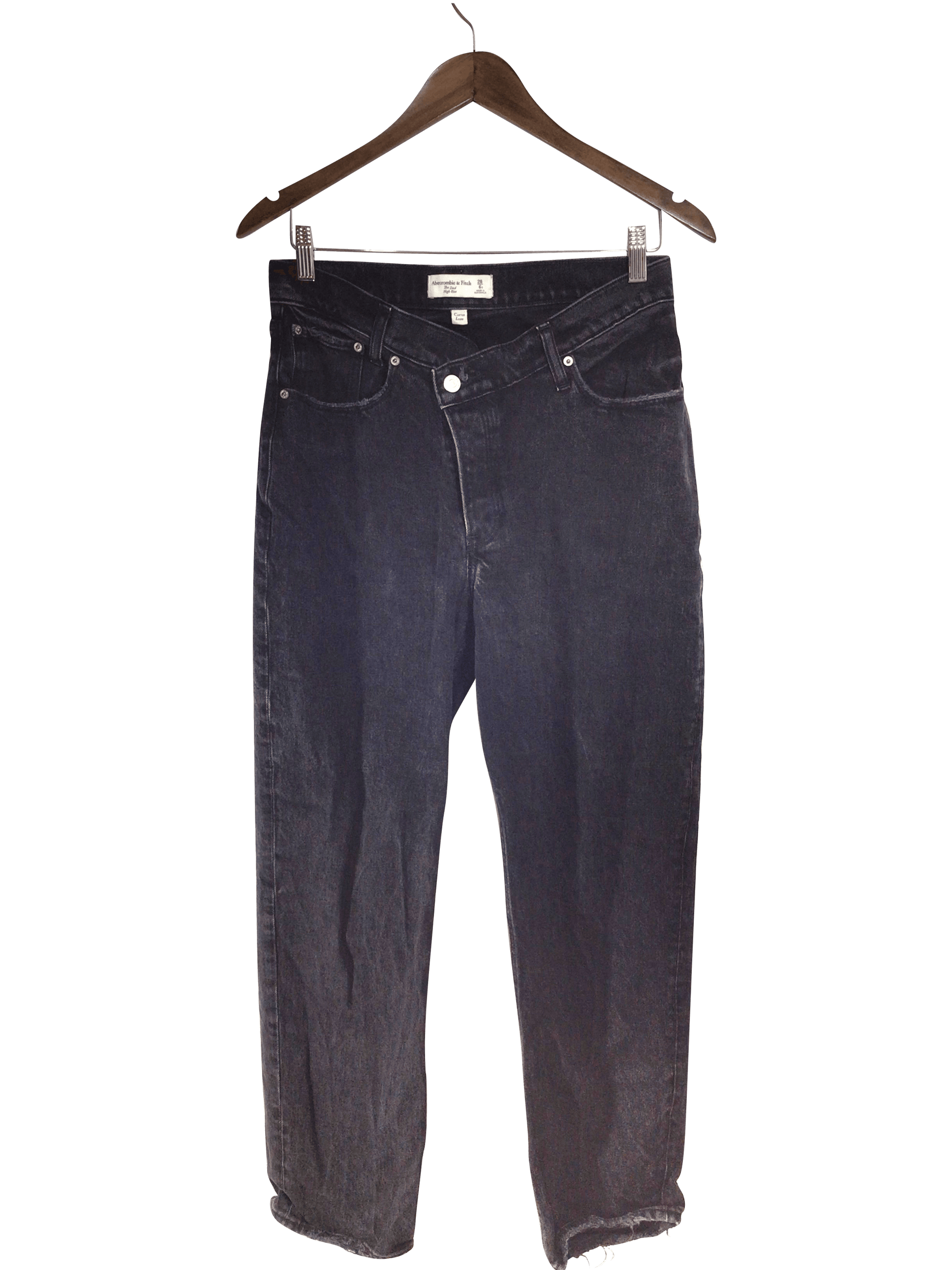 ABERCROMBIE & FITCH Women Straight-Legged Jeans Regular fit in Black - 28 - Velora