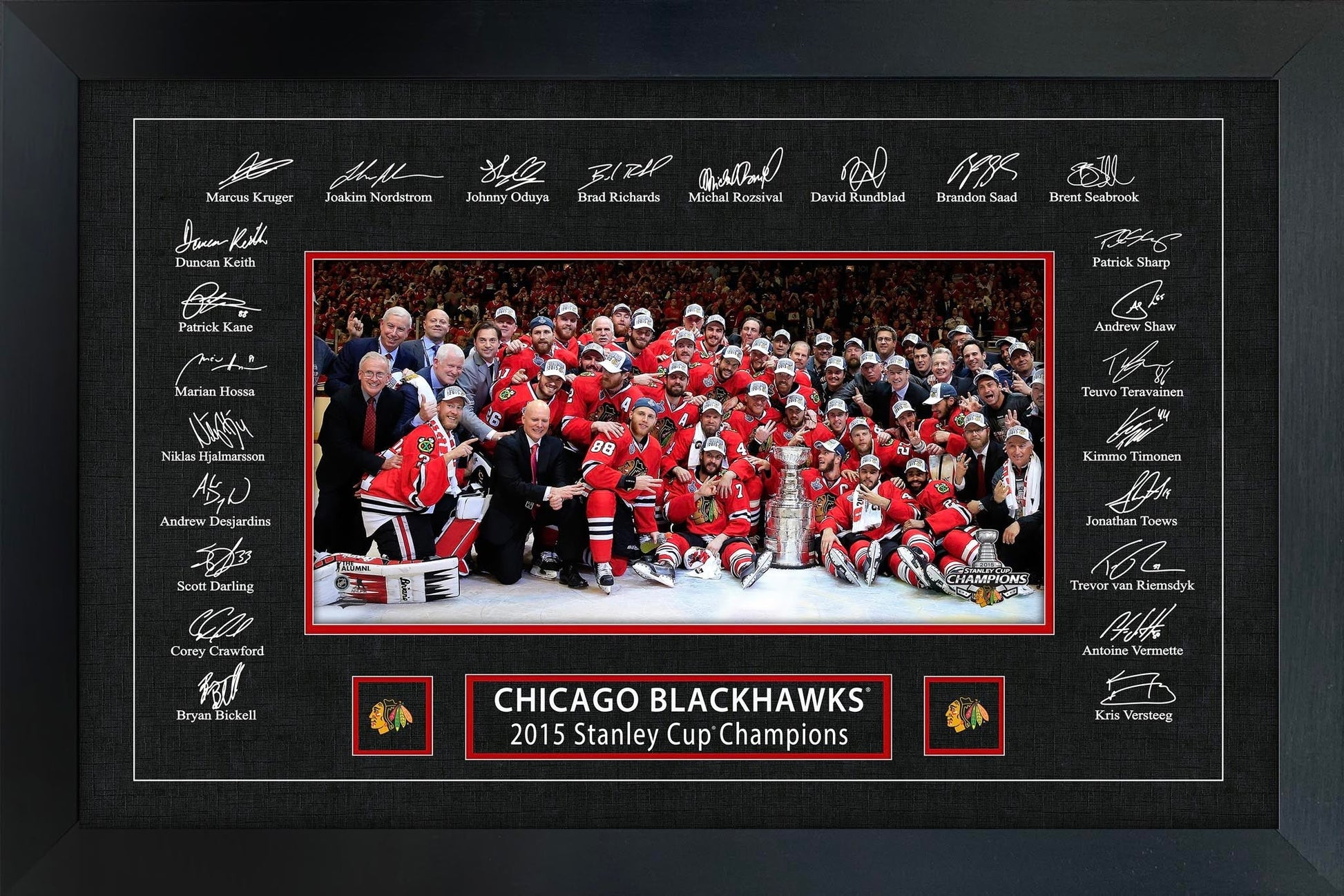 Chicago Blackhawks 2015 Stanley Cup Replica Signature Frame Frameworth Sports Marketing