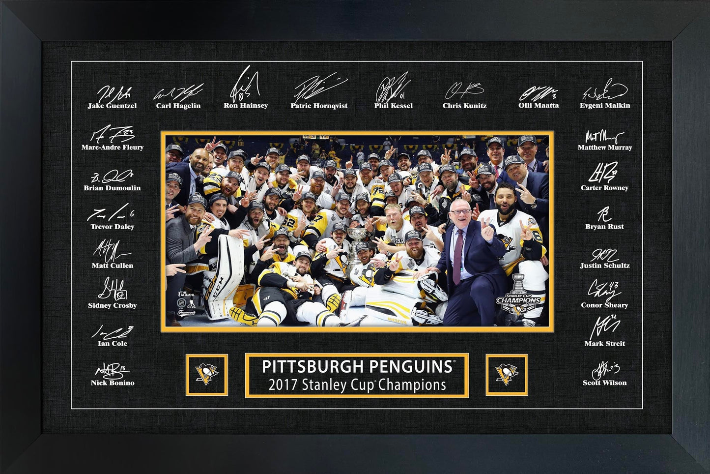 Pittsburgh Penguins 2017 Stanley Cup Replica Signature Frame Frameworth Sports Marketing