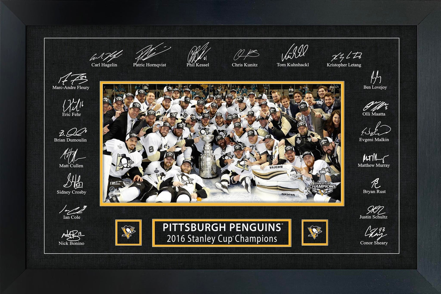 Pittsburgh Penguins 2016 Stanley Cup Replica Signature Frame Frameworth Sports Marketing
