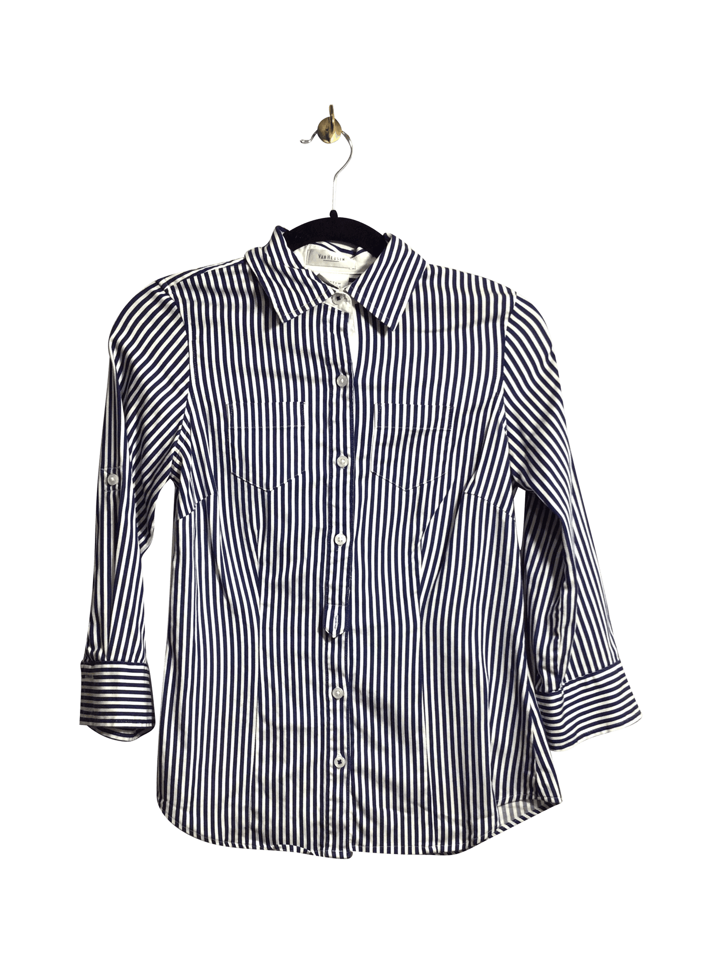 VAN HEUSEN Women Button Down Tops Regular fit in Blue - XXS - Velora