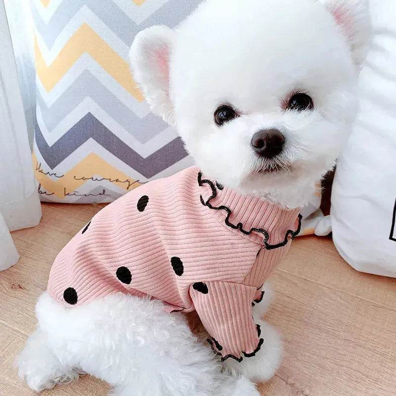 Fleece Turtleneck Shirt for Pets Dog Cat apparels for Fall and Winter - Velora
