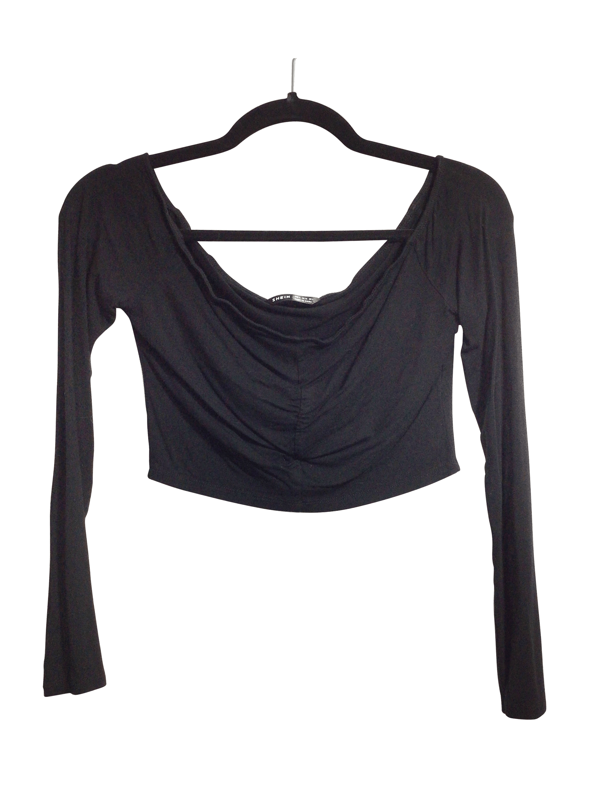 SHEIN Women Crop Tops Regular fit in Black - S - Velora