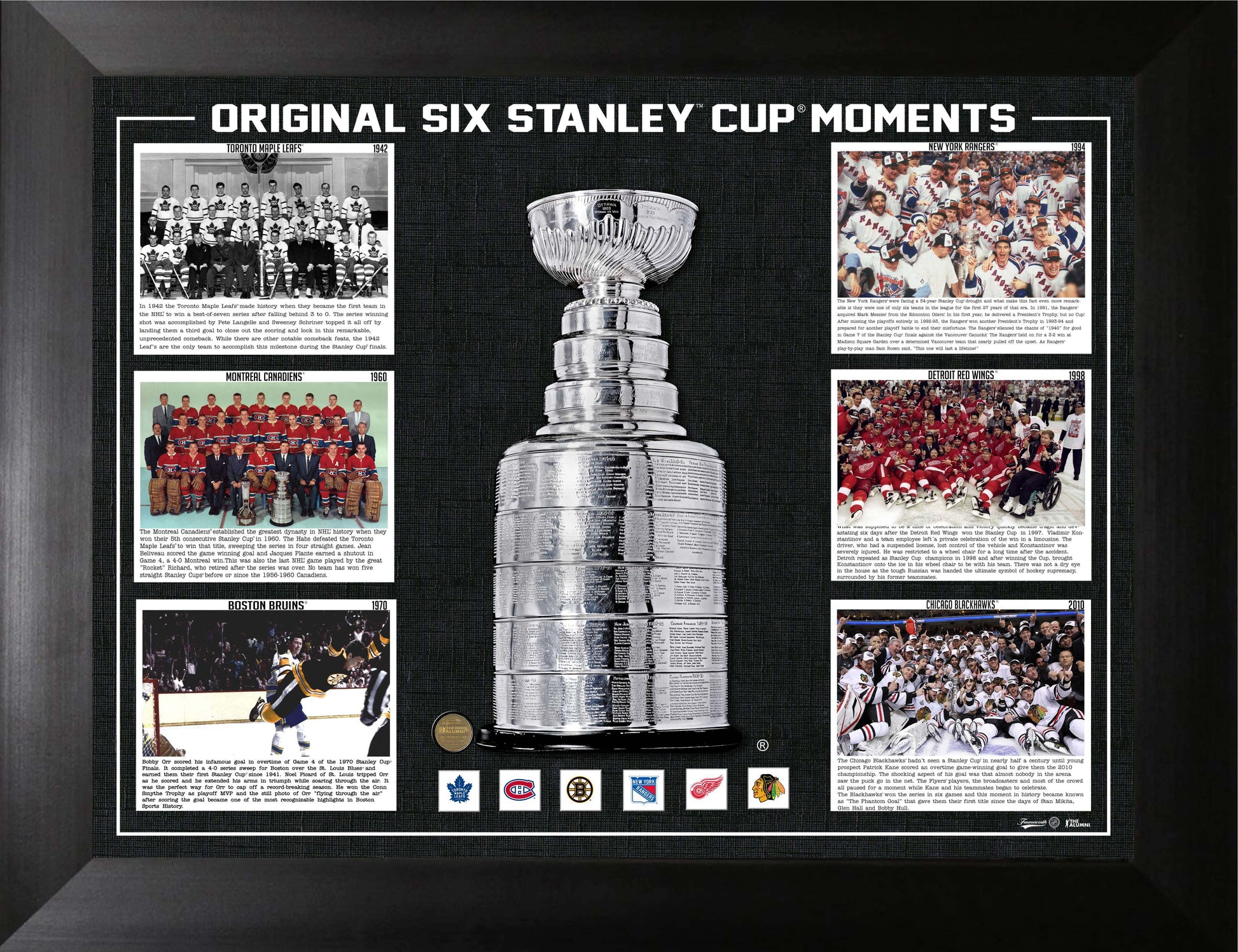 Original Six Stanley Cup Moments Frame Frameworth Sports Marketing