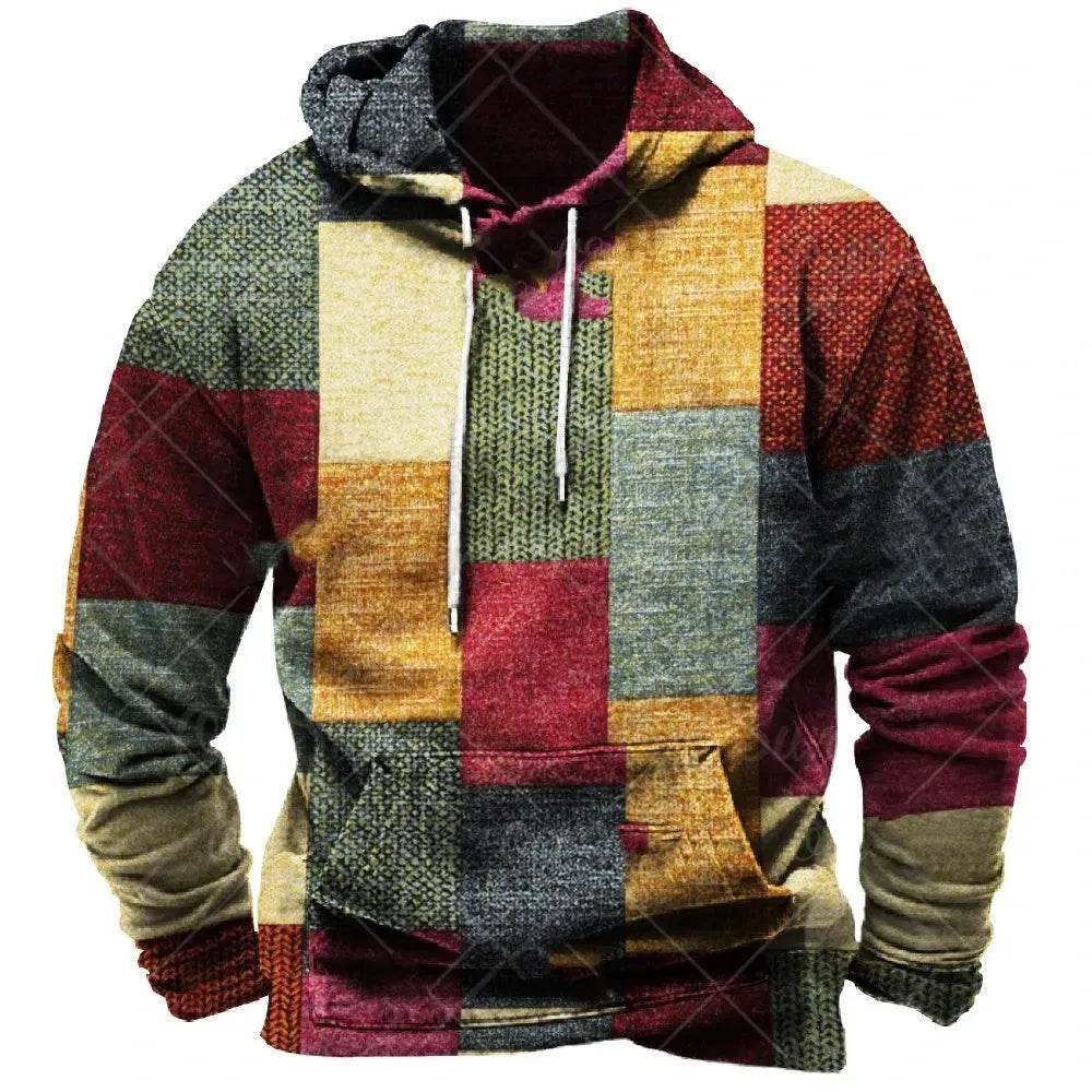 Spring And Autumn New Color Printed Hoodie Pullover sweatshirt Men - Velora