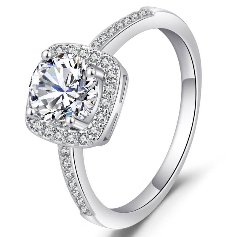 Luxury Silver Engagement Ring - Velora