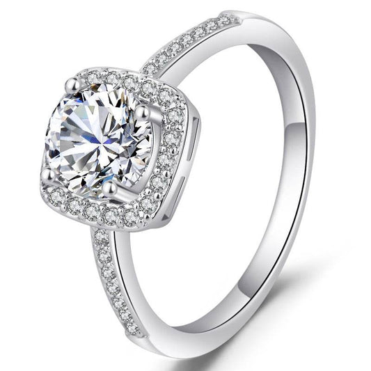 Luxury Silver Engagement Ring - Velora
