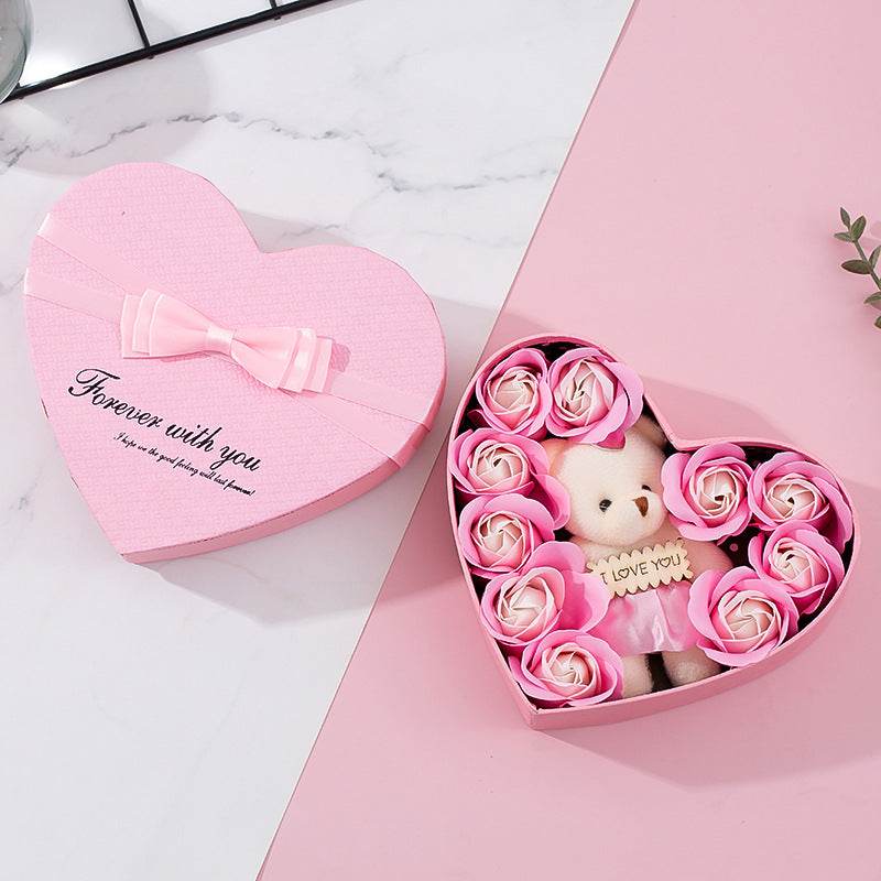 Heart-shaped Rose Red Gift Box New Year Christmas Gift Box Valentine's Day Christmas Gift Mother's Day Birthday Gift - Velora