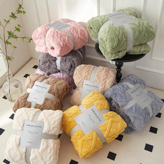 Single-layer Double-sided Tower Velvet Sofa Cover Soft Winter Blanket - Velora