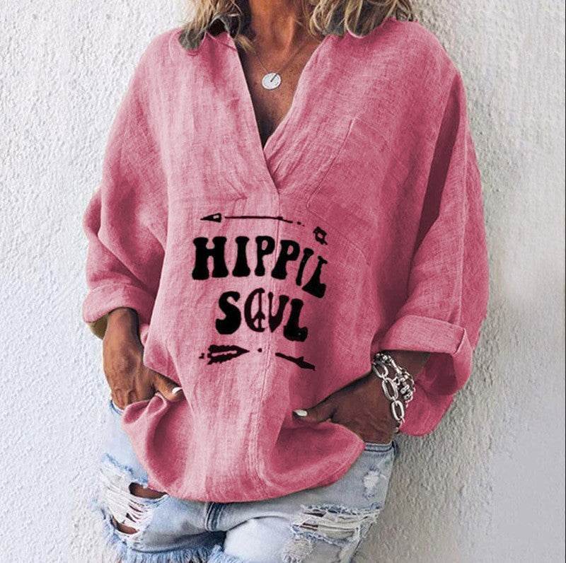 Casual Summer Cotton blend pocket women blouse top - Velora