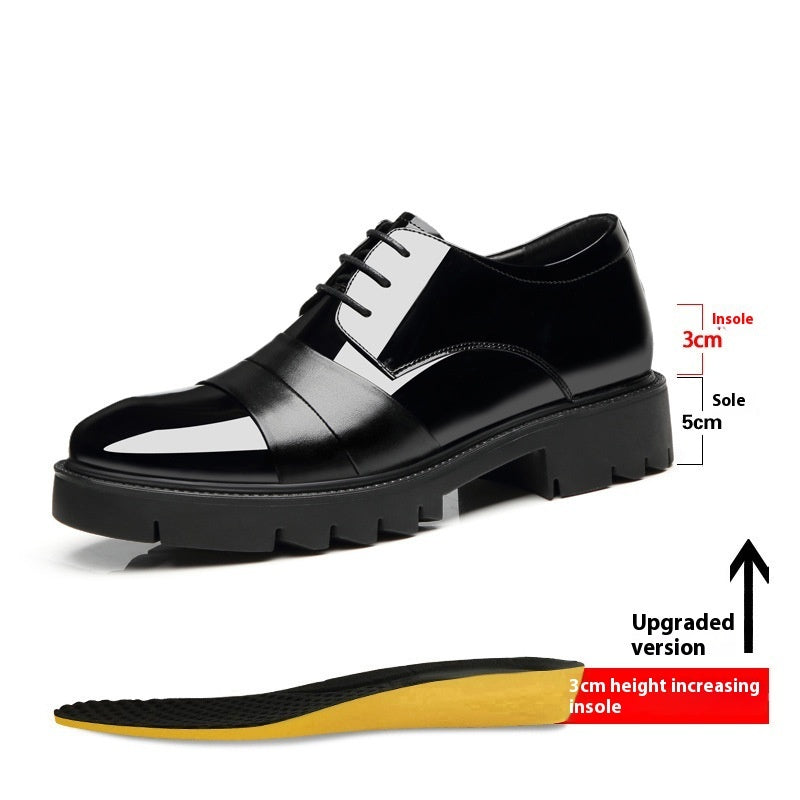 Height Increasing Insole 10cm Men's Business Formal Wear Paint Bright Leather 8cm Platform Height Increasing Shoes