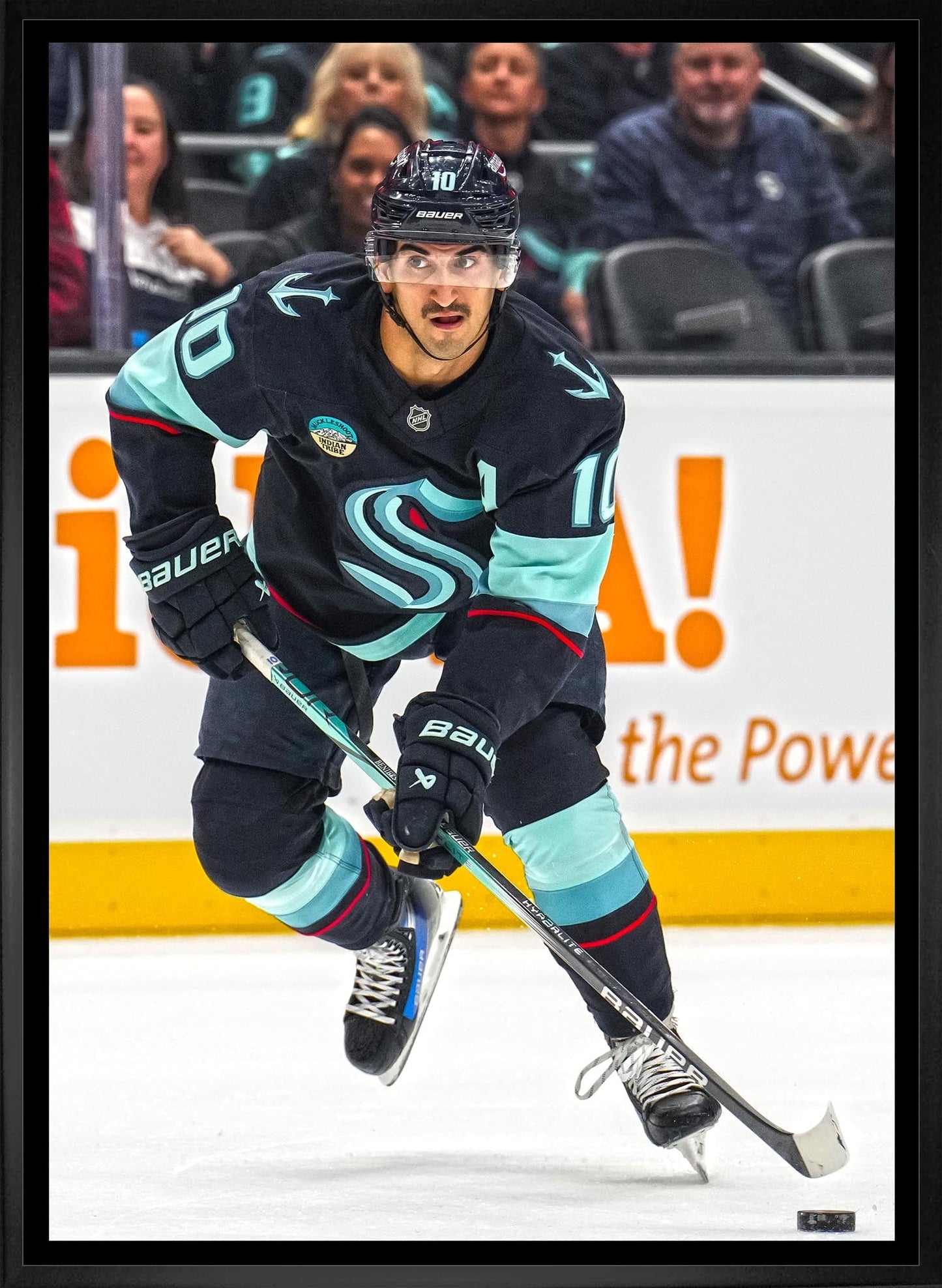 Matty Beniers 20x29 Framed Canvas Seattle Kraken Frameworth Sports Marketing