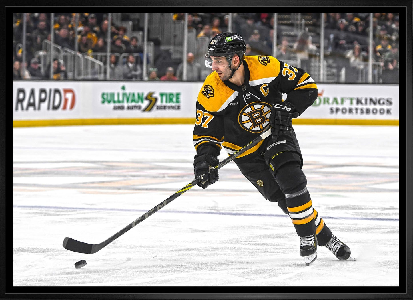 Patrice Bergeron 20x29 Framed Canvas Boston Bruins Frameworth Sports Marketing