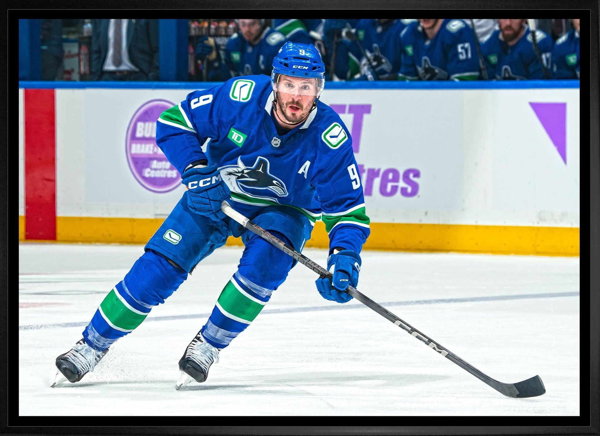 Jonathan Tanner Miller 20x29 Framed Canvas Vancouver Canucks Frameworth Sports Marketing