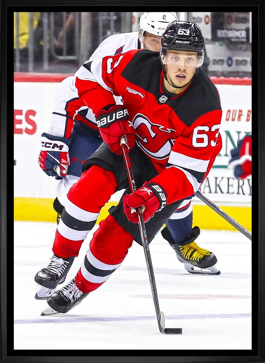 Jesper Bratt 20x29 Framed Canvas New Jersey Devils Frameworth Sports Marketing