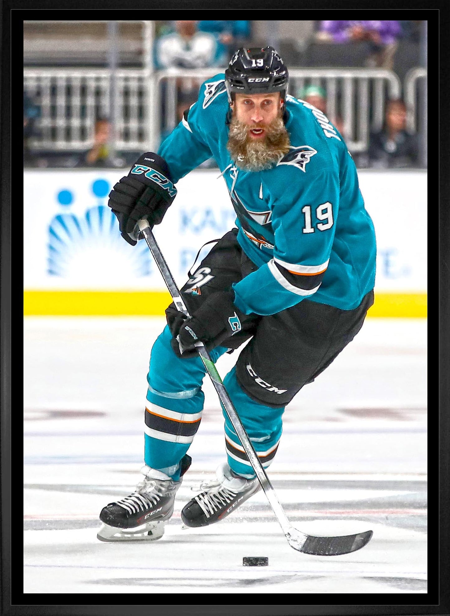 Joe Thornton 20x29 Framed Canvas San Jose Sharks Frameworth Sports Marketing