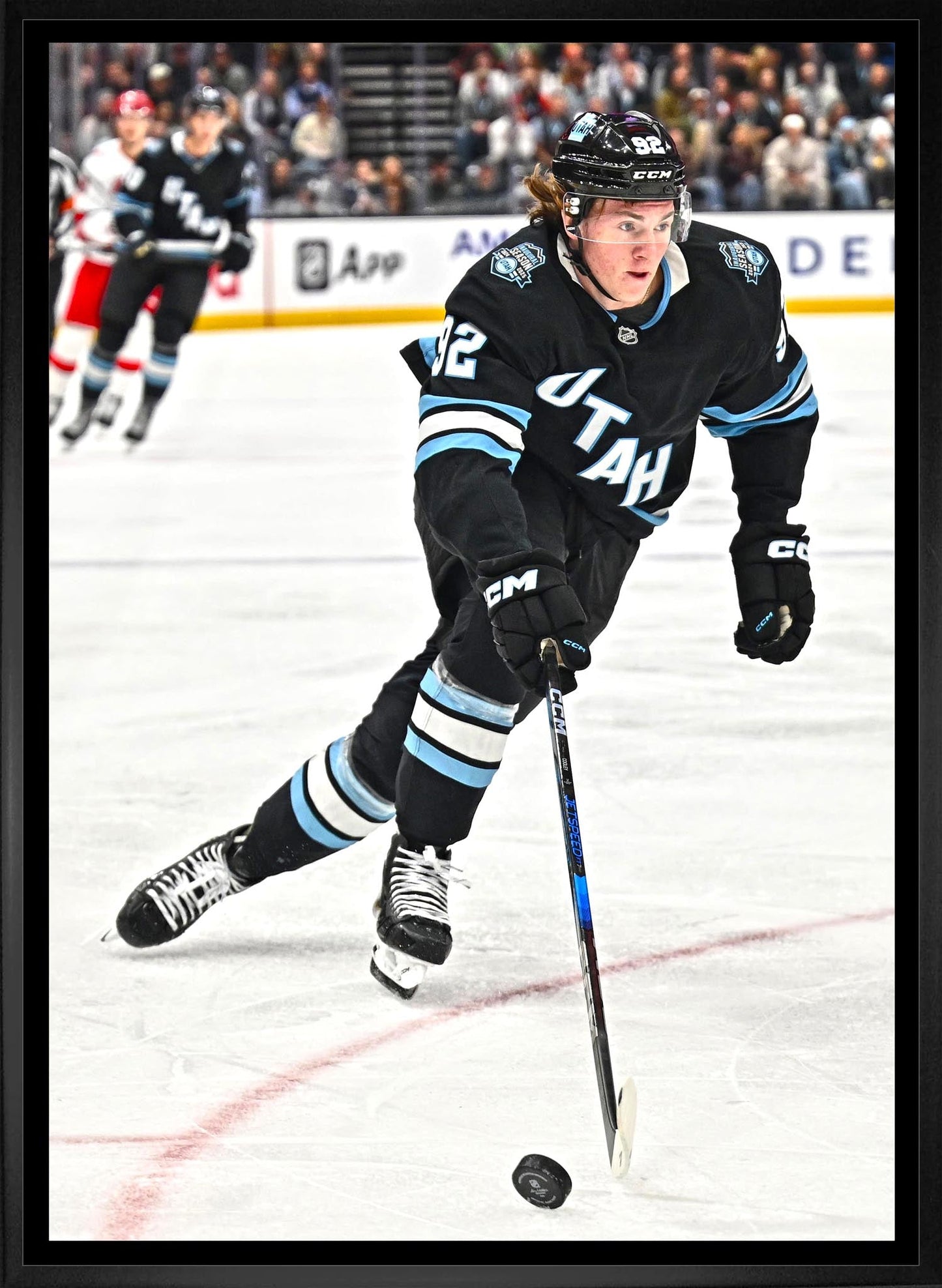 Logan Cooley 20x29 Framed Canvas Utah Mammoth Frameworth Sports Marketing