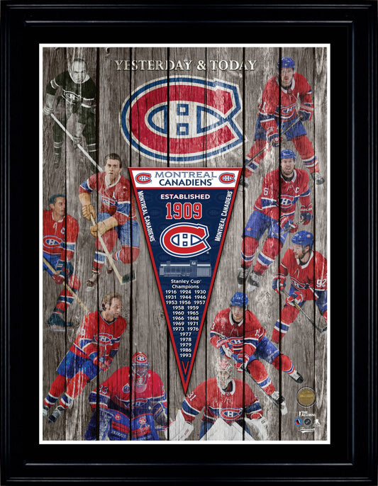 Montreal Canadiens Yesterday & Today Collage Frame Frameworth Sports Marketing