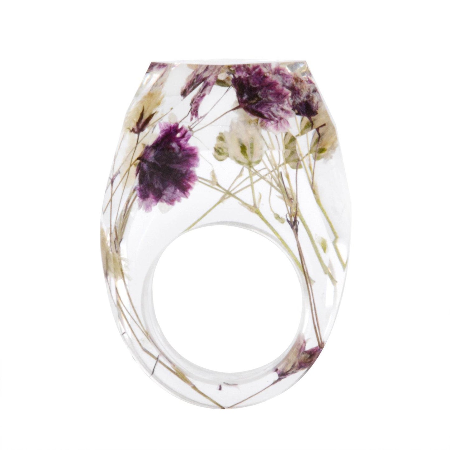 Dried Flower Resin Forest Handmade Dried Flower Epoxy Ring - Velora