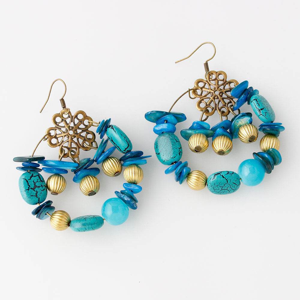 Bohemian style handmade beaded colorful Earrings - Velora