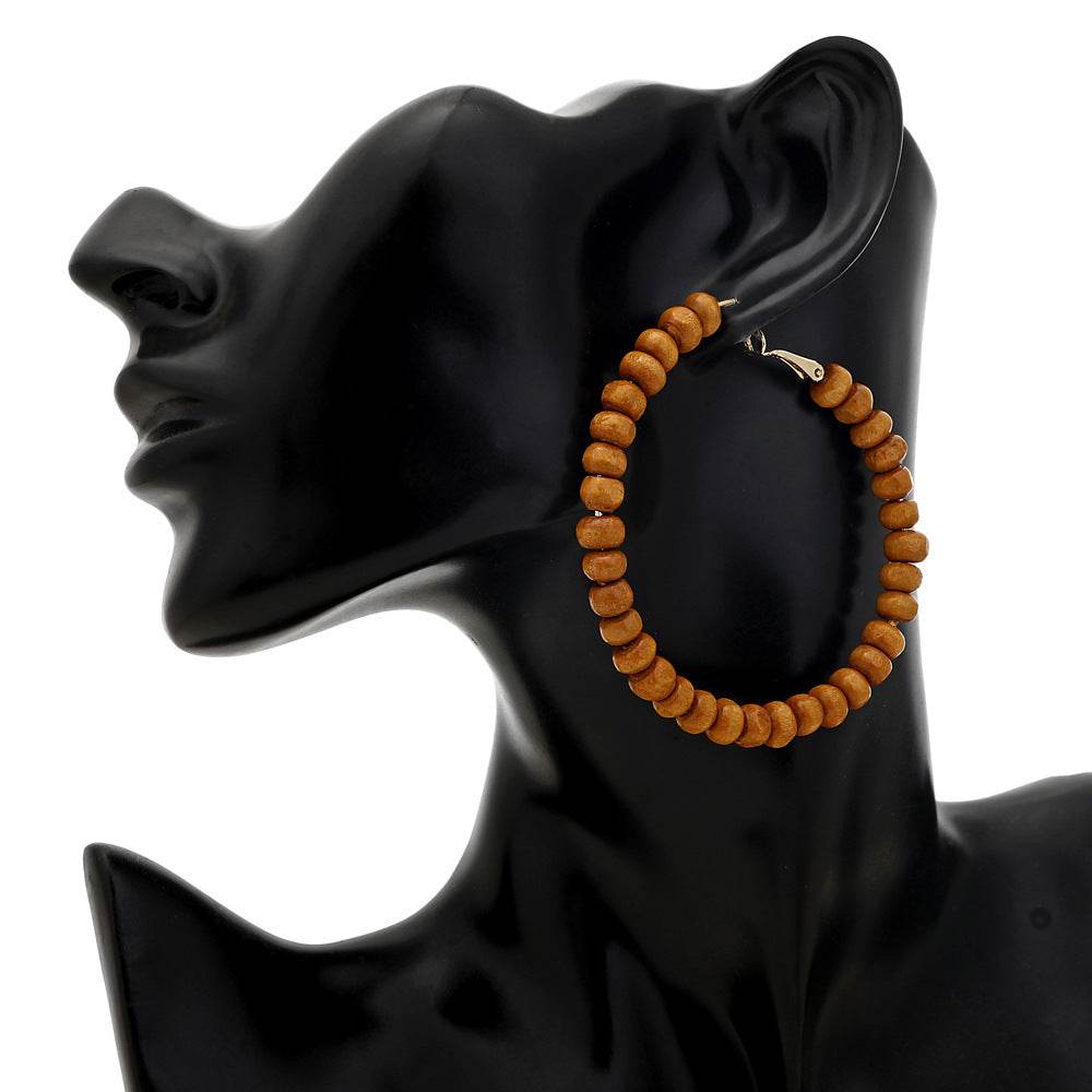 Handmade wooden beaded earrings and earrings - Velora