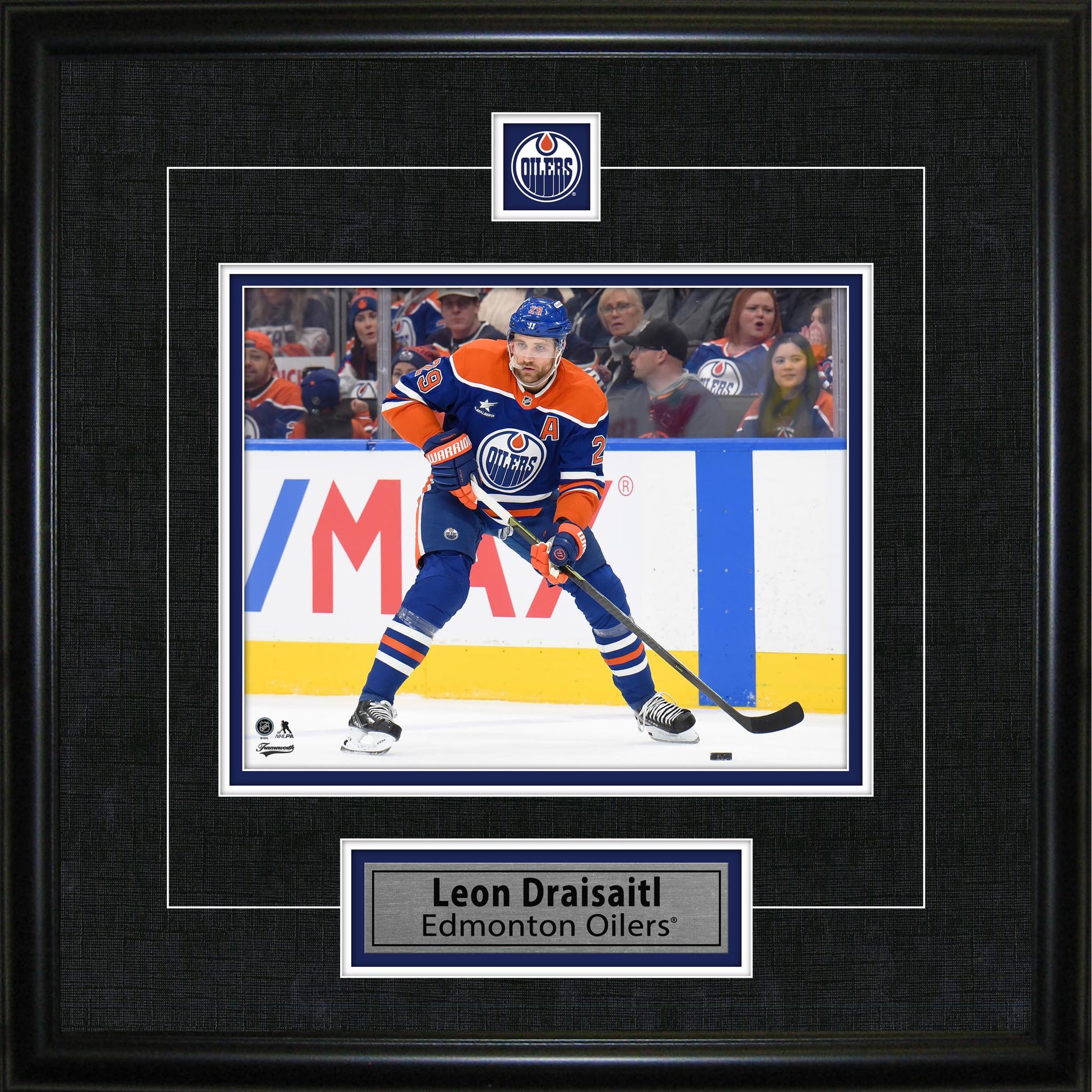 Leon Draisaitl Framed Pin & Plate Edmonton Oilers Frameworth Sports Marketing