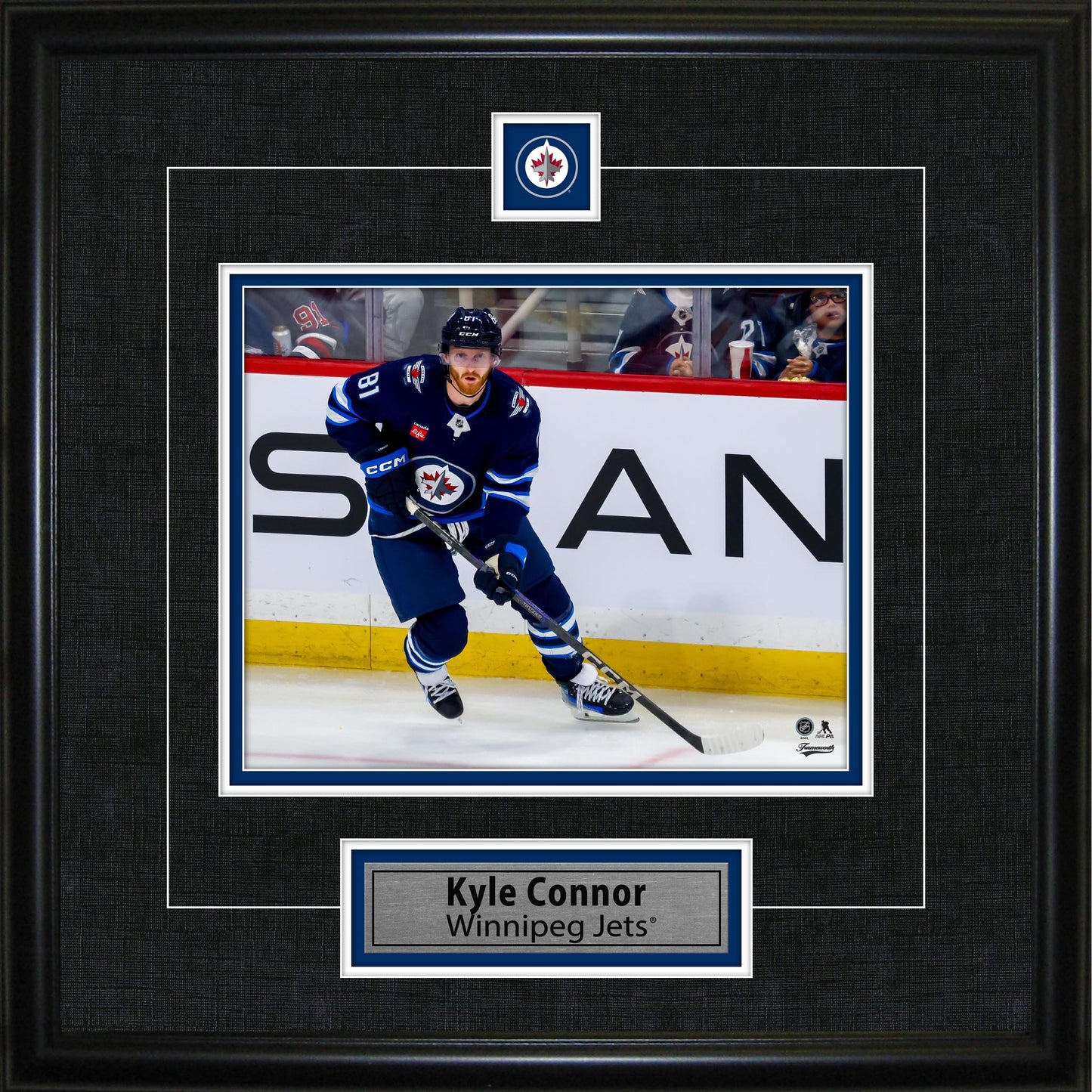 Kyle Connor Framed Pin & Plate Winnipeg Jets Frameworth Sports Marketing