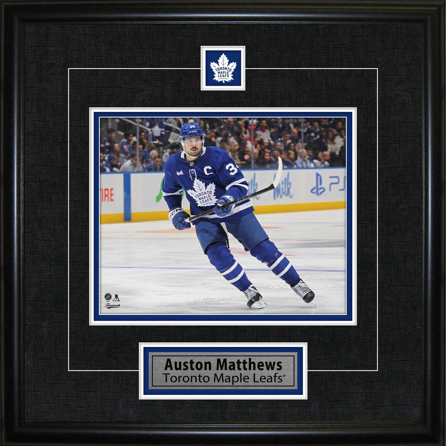 Auston Matthews Framed Pin & Plate Toronto Maple Leafs Frameworth Sports Marketing