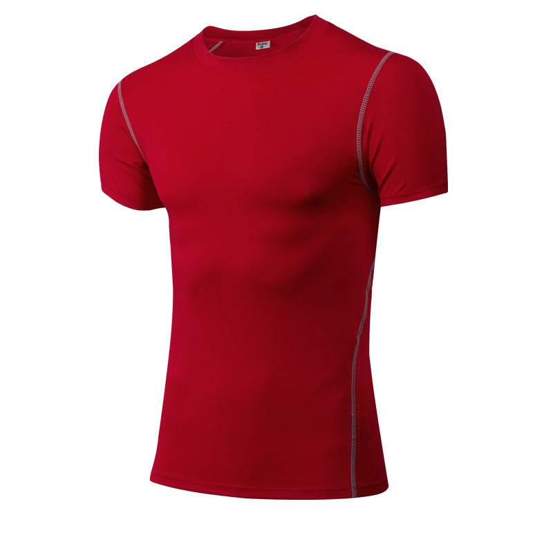 Solid color quick-drying bottoming short sleeve fitness t-shirt top - Velora