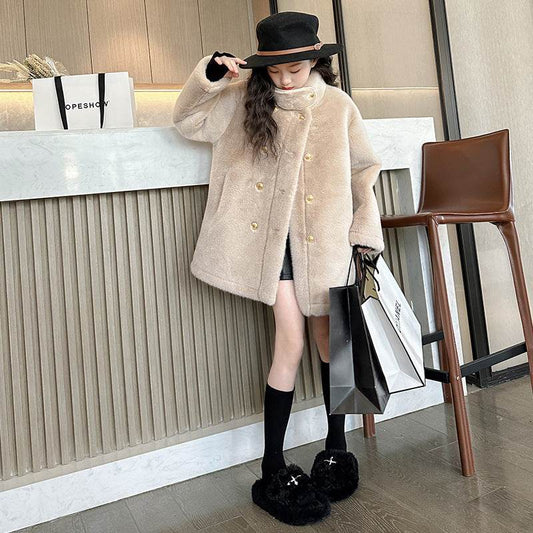 Children's Luxury Light Luxury Fur Coat - Velora