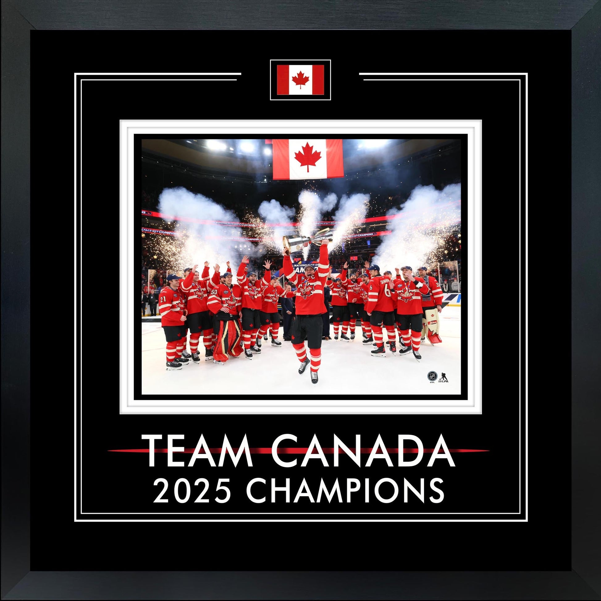 Team Canada 8x10 with Printed Glass 2025 Champions Frameworth Sports Marketing