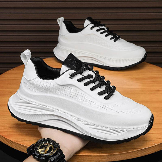 Men's Thick-soled Sports Shoes Casual Breathable Sneakers Lace-up Dad Shoes Boy - Velora