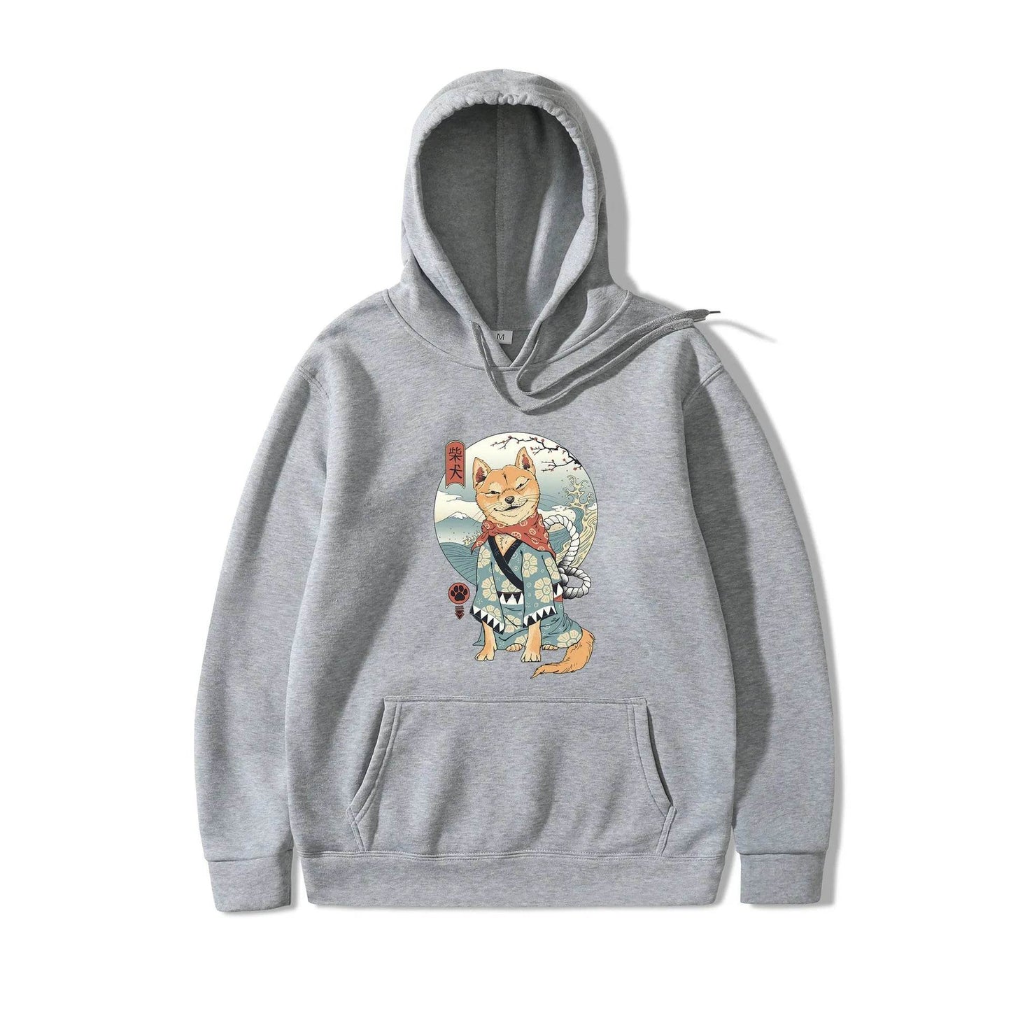 Women Shiba Inu Dog Illustration Printed Casual Hooded Sweater - Velora