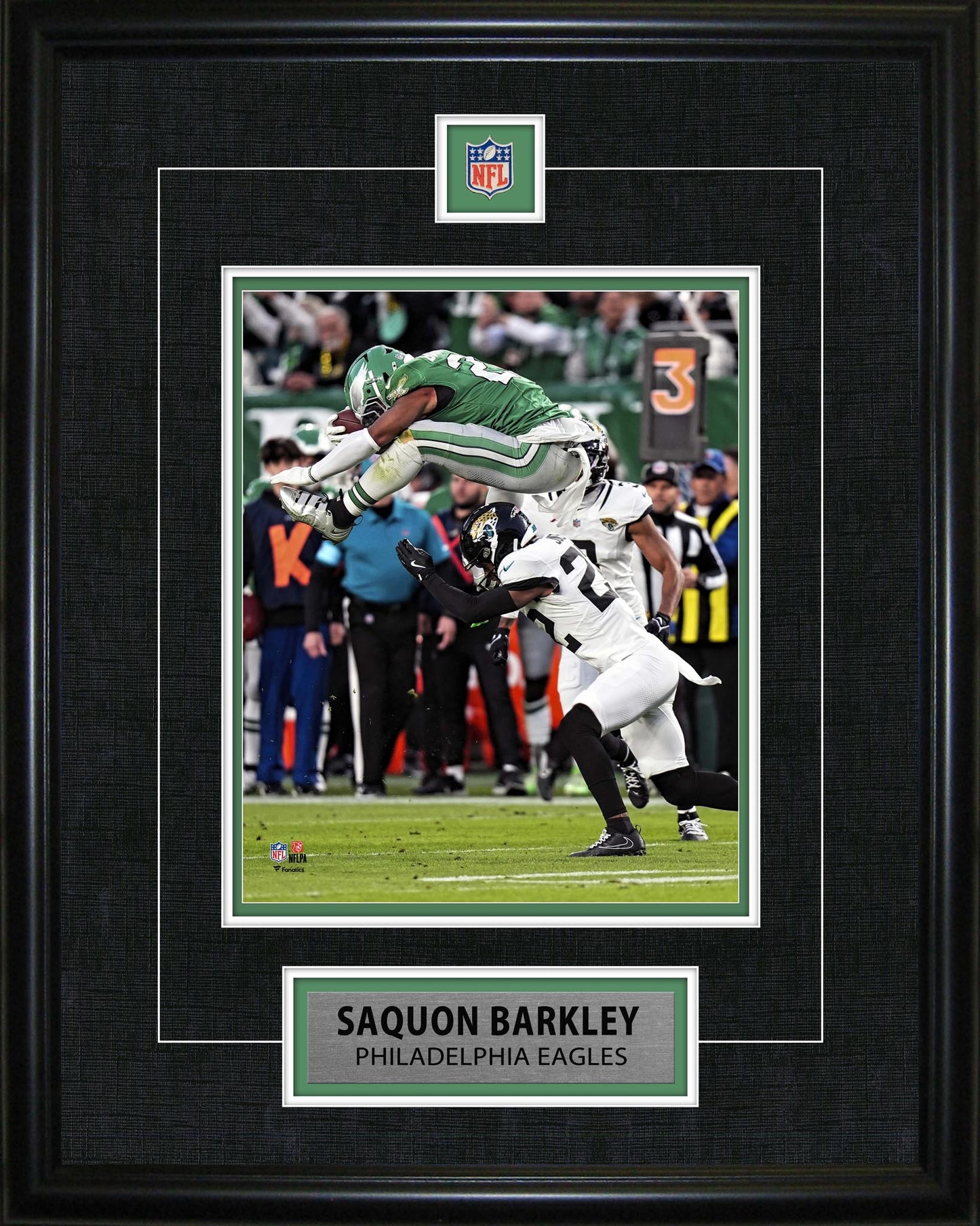 Saquon Barkley Framed Pin & Plate Eagles Frameworth Sports Marketing