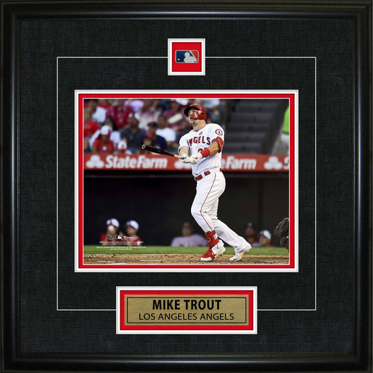 Mike Trout Framed Pin & Plate Angels