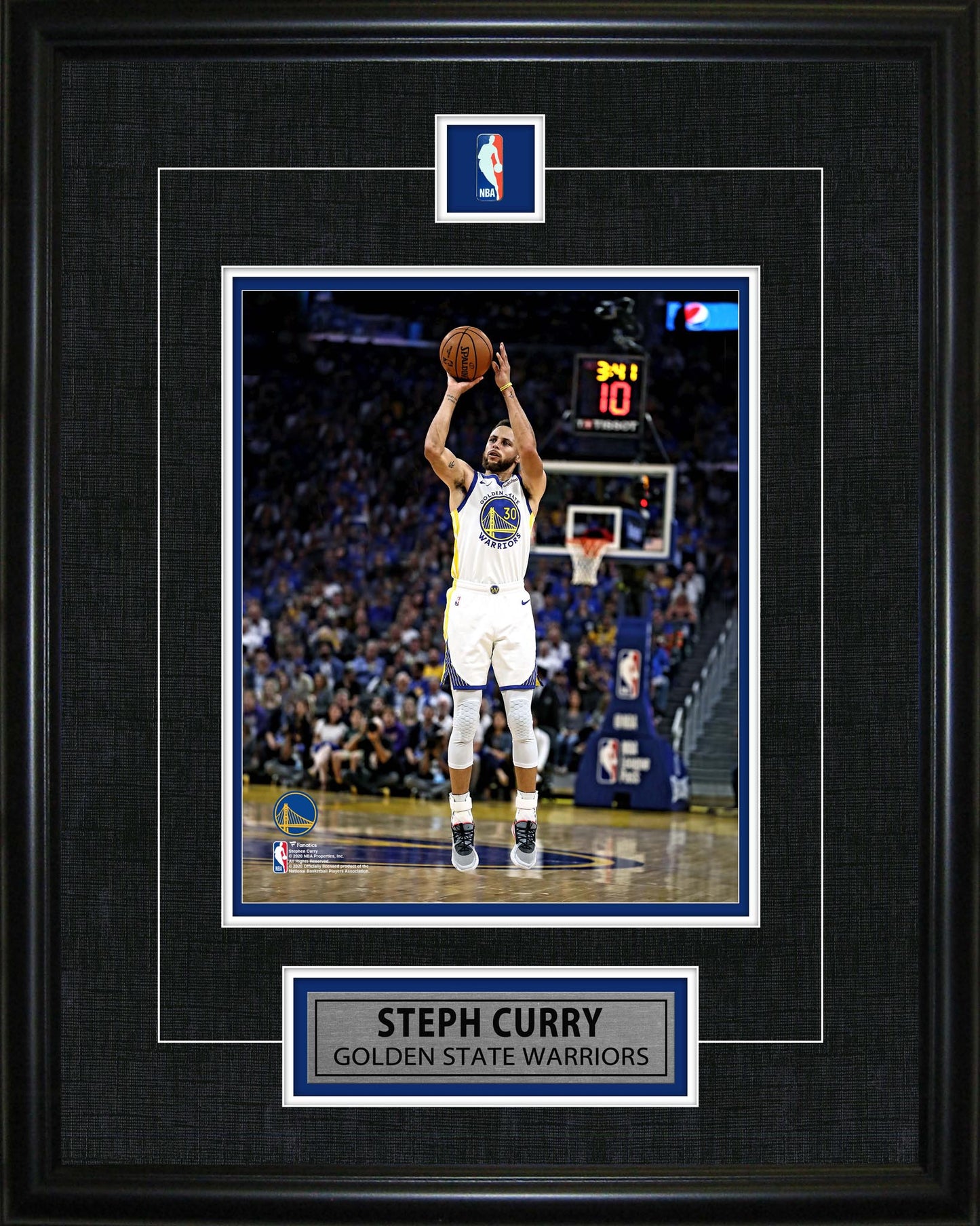 Steph Curry Framed Pin & Plate Warriors