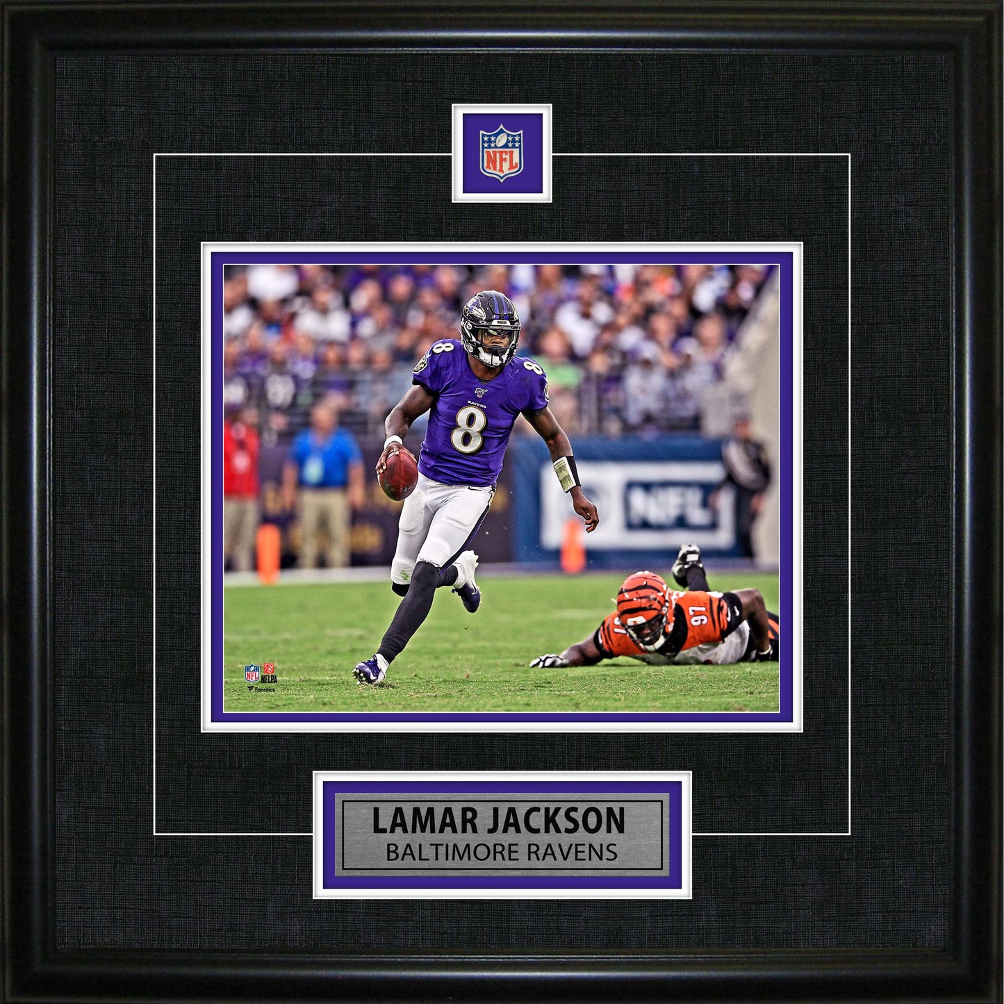 Lamar Jackson Framed Pin & Plate Ravens Frameworth Sports Marketing
