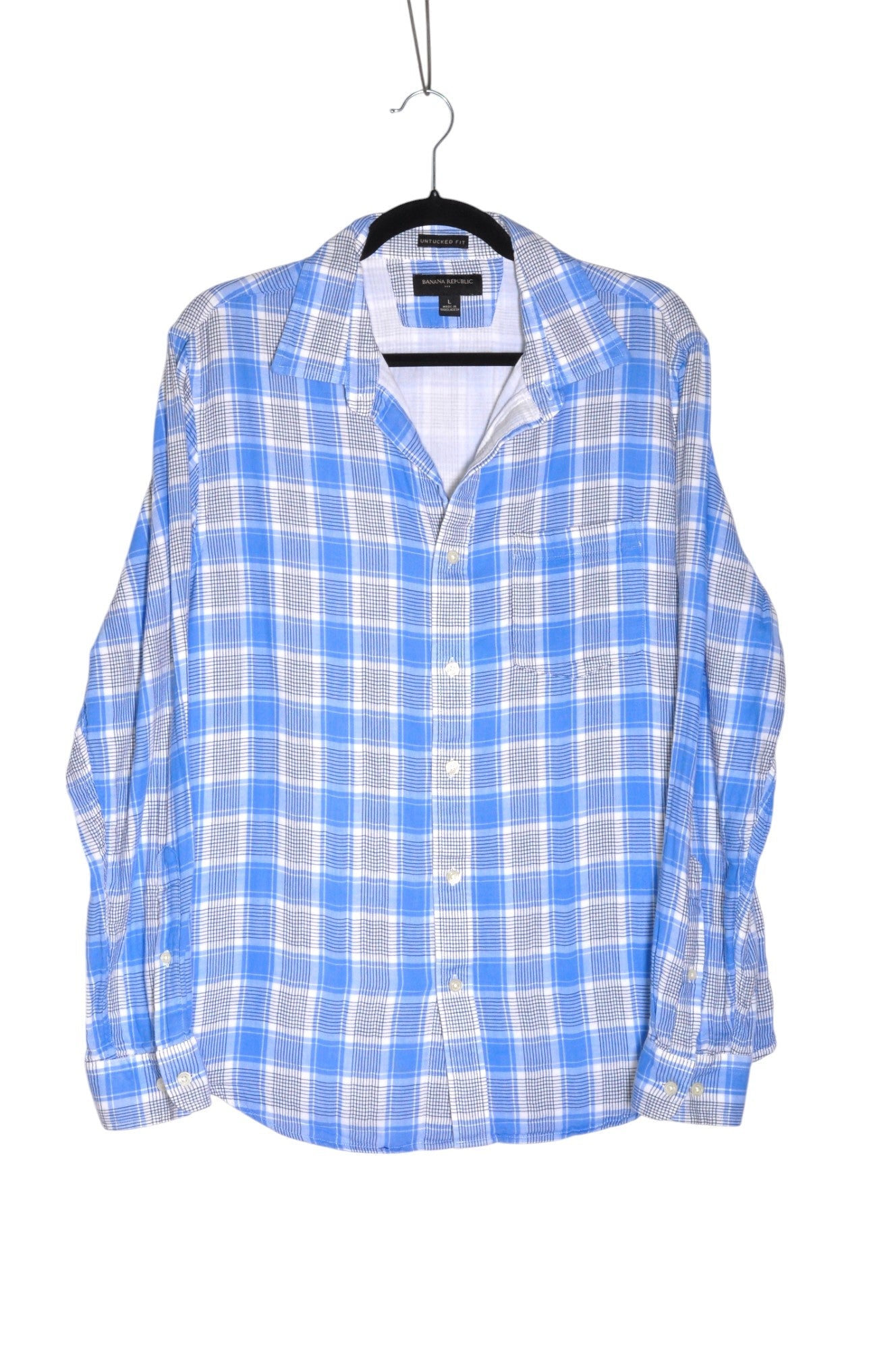 BANANA REPUBLIC Men Button Down Tops Regular fit in Blue - L - Velora