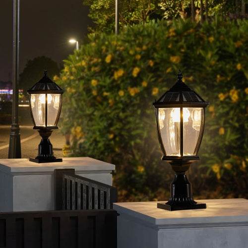 Solar Pillar Headlights With Dimmable LEDs 1-pack - Velora