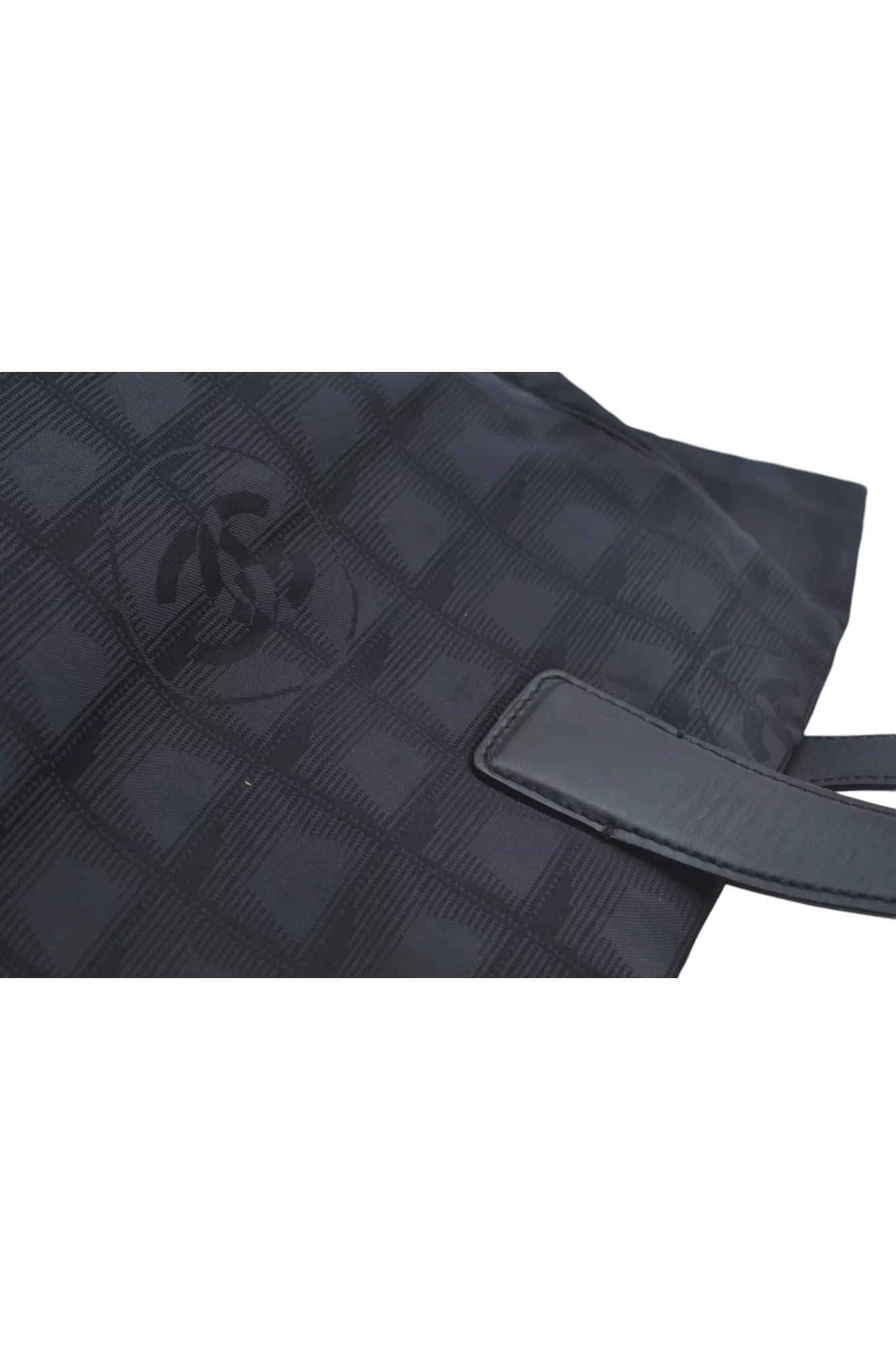 CHANEL New Travel Line Vintage Tote Bag Nylon Leather Black Junk 1911J - Velora