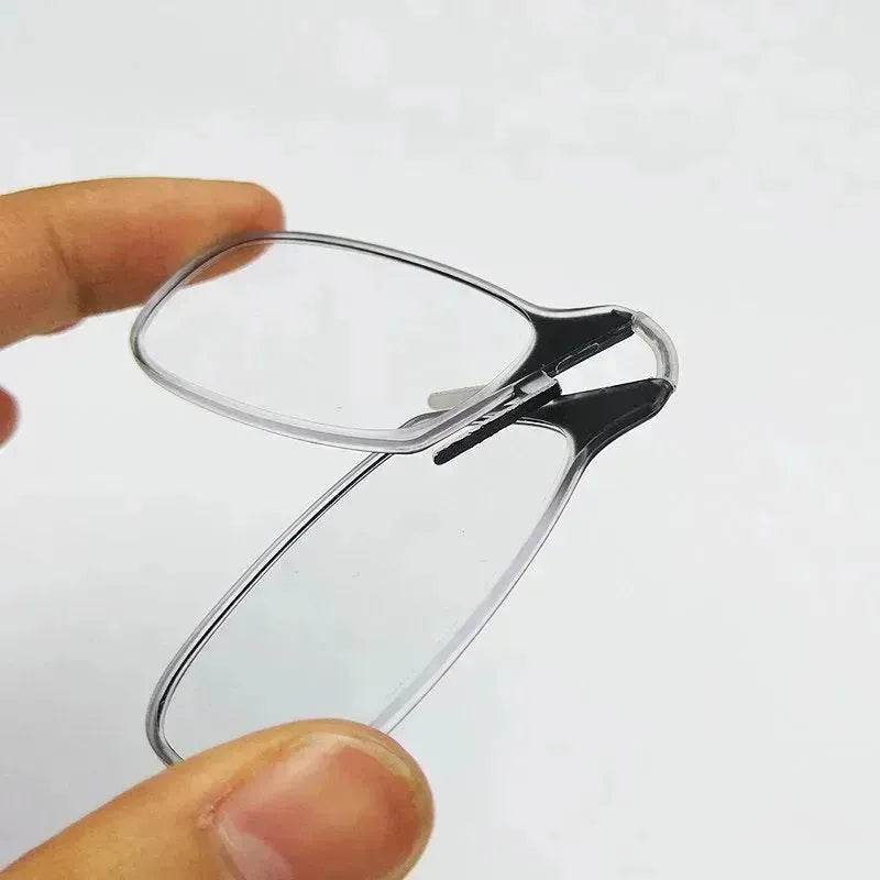 Mini Nose Clip On Portable Reading Glasses Men For Women Rimless Portable Magnifying Presbyopic Glasses Eyewear Ladies - Velora