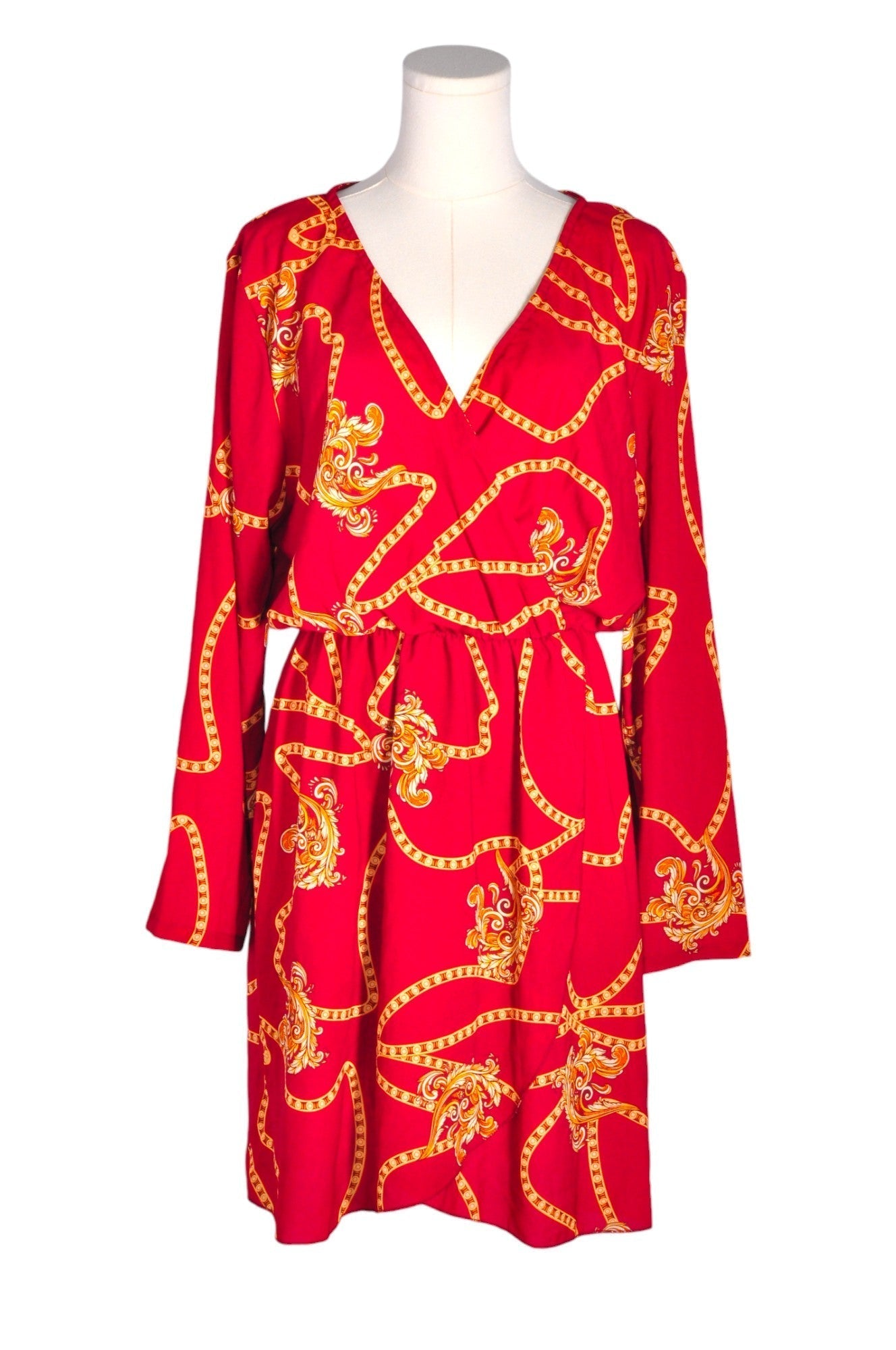 BOOHOO Women Wrap Dresses Regular fit in Red - 16 - Velora