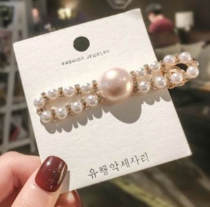 Elegant Pearl Bling Hair Clip - Velora