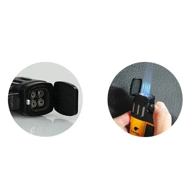 COHBA Portable Cigar Lighter 4 Rushes High Firepower - Velora