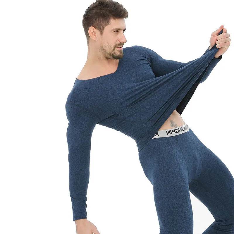 Winter Men's Sleepwear Loungewear Cashmere Long John set - Velora
