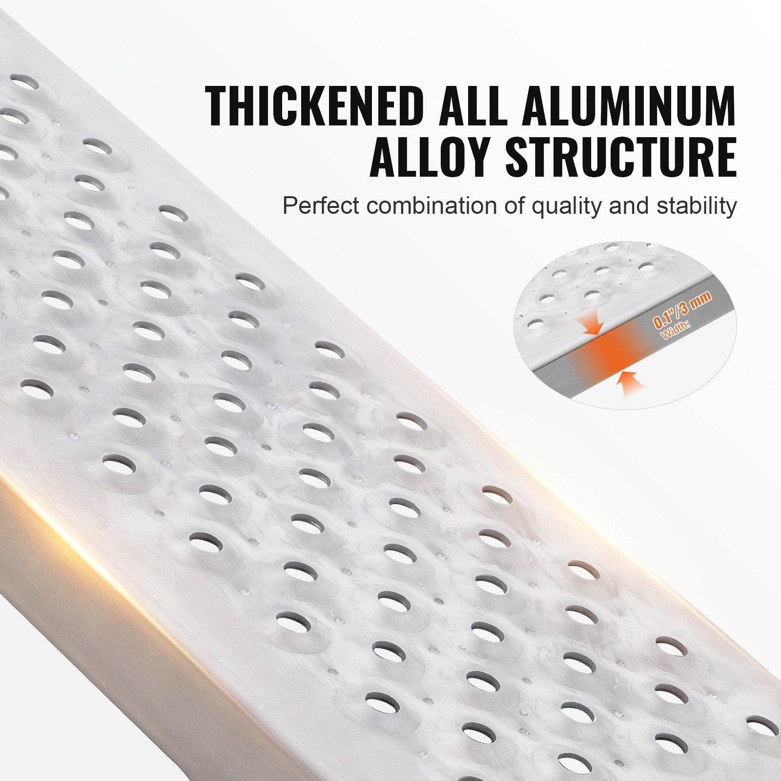 47.2 X 8.5 Aluminum Ramps 880 LBS Capacity Loading Ramps 2PCS - Velora