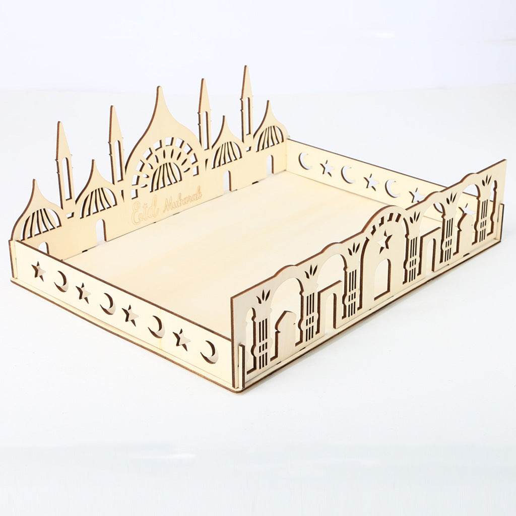 Wooden Ornament Eid Al Fitr Table Decoration coffee Tray - Velora