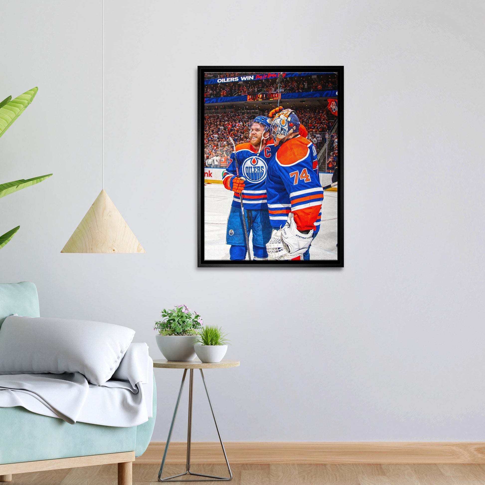 Connor McDavid 20x29 Framed Canvas Oilers With Skinner-V Frameworth Sports Marketing